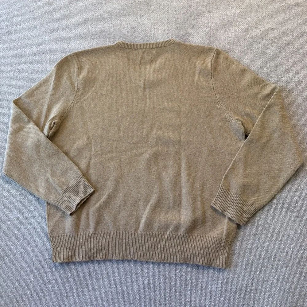 Polo Ralph Lauren Mens 100% Lambswool Camel Brown V-Neck Sweater Sz XL